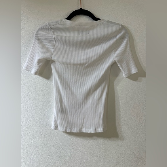7 For All Mankind White Ribbed Top - Picture 4 of 4
